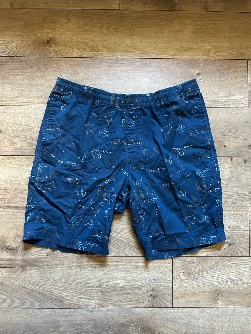 Uniqlo Navy Bird Pattern Shorts
